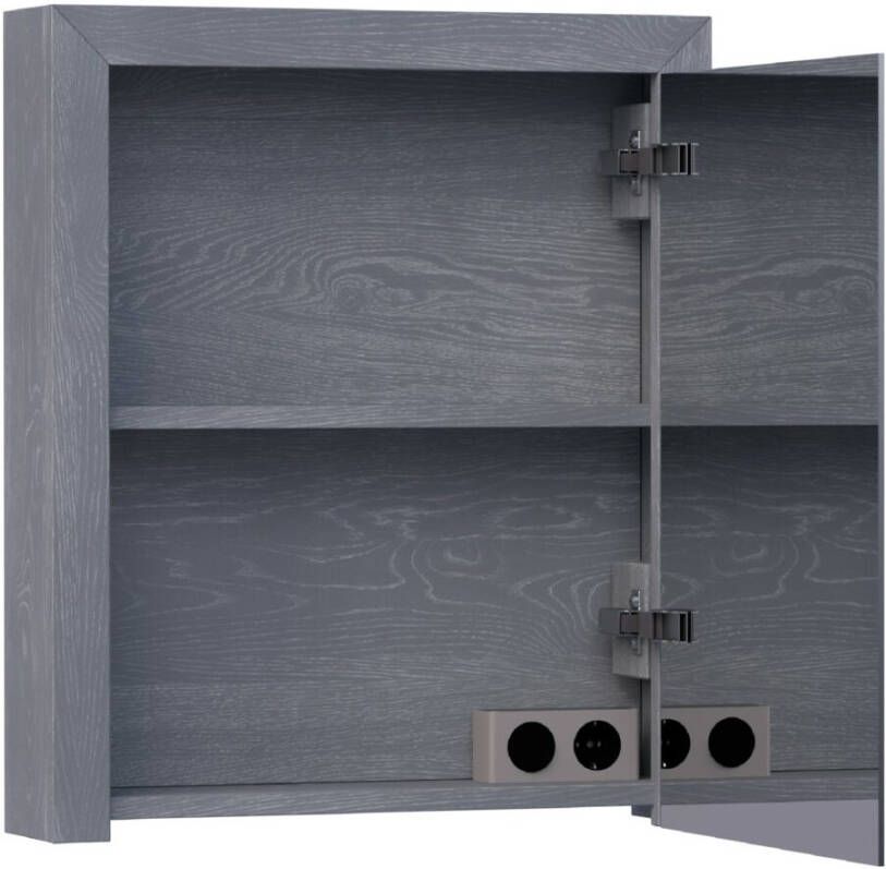 Topa Massief Eiken spiegelkast rechtsdraaiend 60 purple oak