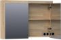 Saniclass natural wood Spiegelkast 100x70x15cm 2 links rechtsdraaiende spiegeldeuren hout grey oak 70481 - Thumbnail 3
