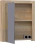 Saniclass natural wood Spiegelkast 60x70x15cm 1 rechtsdraaiende spiegeldeur hout grey oak 70451R - Thumbnail 5