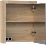 Saniclass natural wood Spiegelkast 60x70x15cm 1 rechtsdraaiende spiegeldeur hout grey oak 70451R - Thumbnail 3