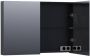 Saniclass Plain Spiegelkast 100x70x15cm 2 links rechtsdraaiende spiegeldeuren MFC black wood SK-PL100BW - Thumbnail 2