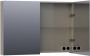 BRAUER Plain Spiegelkast 100x70x15cm 2 links rechtsdraaiende spiegeldeuren MDF hoogglans taupe SK-PL100HT - Thumbnail 2