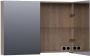 Saniclass Plain Spiegelkast 100x70x15cm 2 links rechtsdraaiende spiegeldeuren MFC legno viola SK-PL100LV - Thumbnail 2