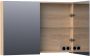 Saniclass Plain spiegelkast 100x70x15cm met 2 links- en rechtsdraaiende spiegeldeuren Hout Smoked oak SK-PL100SO - Thumbnail 2