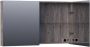 Saniclass Plain Spiegelkast 120x70x15cm 2 links rechtsdraaiende spiegeldeuren MFC grey Canyon SK-PL120GC - Thumbnail 2