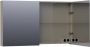 Saniclass Plain spiegelkast 120x70x15cm met 2 links- en rechtsdraaiende spiegeldeuren MDF hoogglans Taupe SK-PL120HT - Thumbnail 2