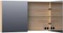 Saniclass Plain Spiegelkast 120x70x15cm 2 links rechtsdraaiende spiegeldeuren hout Smoked oak SK-PL120SO - Thumbnail 2