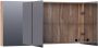 Saniclass Plain spiegelkast 140x70x15cm met 3 links- en rechtsdraaiende spiegeldeuren MFC Almond SK-PL140AL - Thumbnail 2