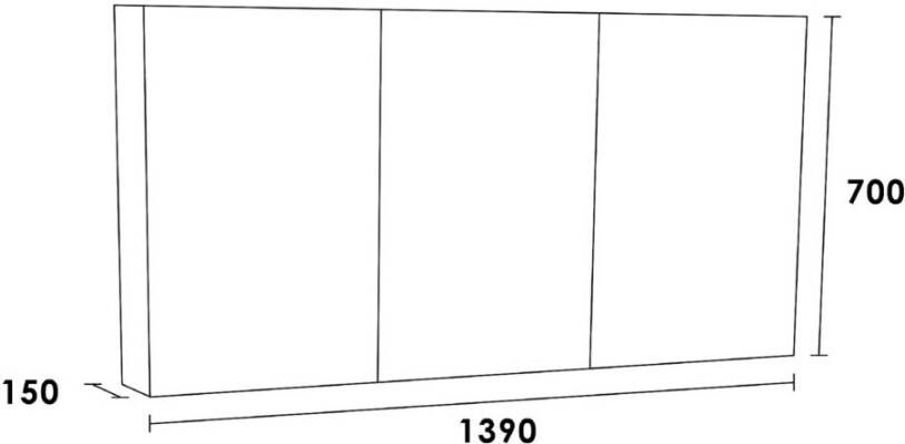 Topa Plain spiegelkast 140 almond