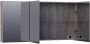 Saniclass Plain Spiegelkast 140x70x15cm 3 links- en rechtsdraaiende spiegeldeuren MFC grey Canyon SK-PL140GC - Thumbnail 2