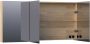 Saniclass Plain Spiegelkast 140x70x15cm 3 links- en rechtsdraaiende spiegeldeuren hout grey oak SK-PL140GO - Thumbnail 2