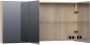 Saniclass Plain Spiegelkast 140x70x15cm 3 links- en rechtsdraaiende spiegeldeuren MFC legno calore SK-PL140LC - Thumbnail 2
