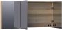 Saniclass Plain spiegelkast 140x70x15cm met 3 links- en rechtsdraaiende spiegeldeuren Hout Vintage oak SK-PL140VO - Thumbnail 2