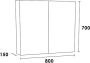Saniclass Plain Spiegelkast 80x70x15cm 2 links rechtsdraaiende spiegeldeuren MFC Almond SK-PL80AL - Thumbnail 3