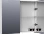 Saniclass Plain Spiegelkast 80x70x15cm 2 links rechtsdraaiende spiegeldeuren MDF mat wit SK-PL80MW - Thumbnail 2