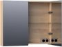 Brauer Plain Spiegelkast 80x70x15cm 2 links rechtsdraaiende spiegeldeuren hout Smoked oak SK-PL80SO - Thumbnail 2