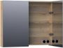 BRAUER Plain Spiegelkast 80x70x15cm 2 links rechtsdraaiende spiegeldeuren hout Vintage oak SK-PL80VO - Thumbnail 2