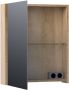 BRAUER Plain Spiegelkast 60x70x15cm 1 rechtsdraaiende spiegeldeur MFC legno calore SK-PL60RLC - Thumbnail 4