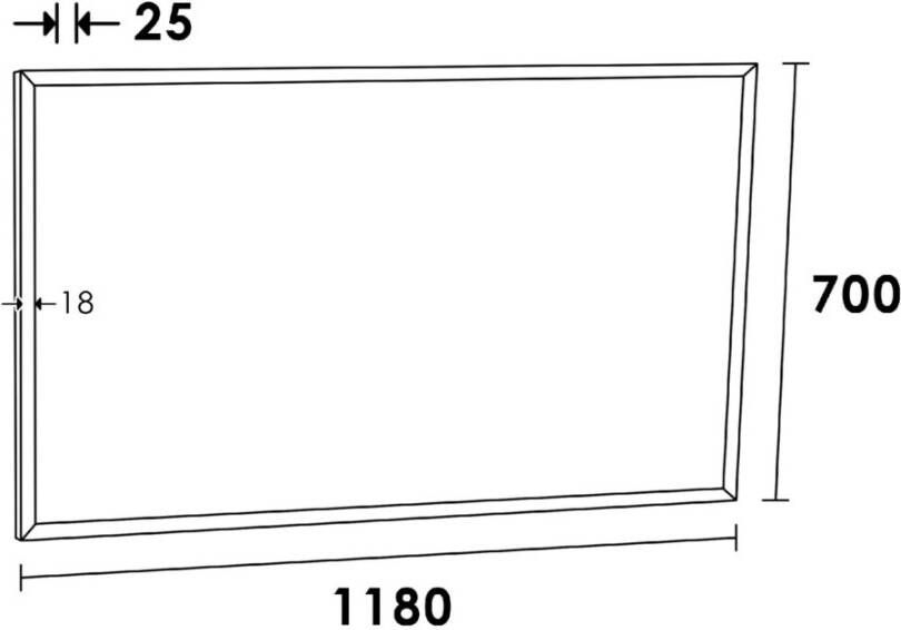 Topa Silhouette spiegel 120x70 mat chroom