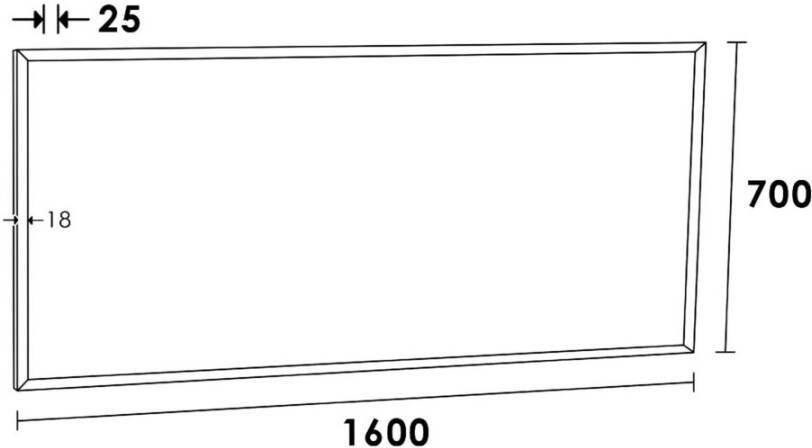 Topa Silhouette spiegel 160x70 mat chroom