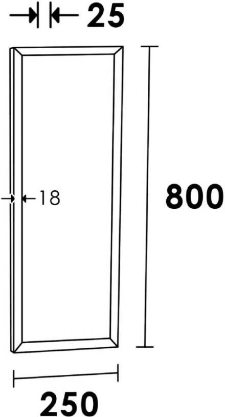 Topa Silhouette spiegel 25x80 mat chroom
