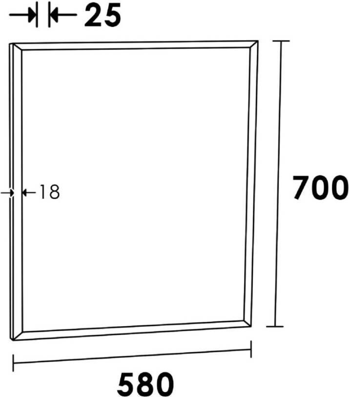 Topa Silhouette spiegel 60x70 mat chroom