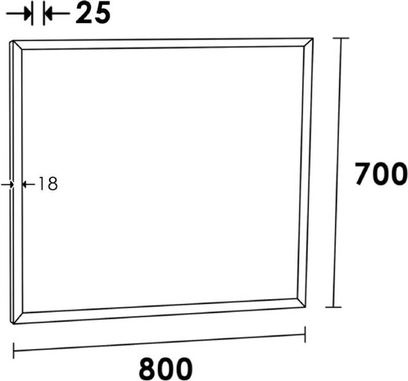 Topa Silhouette spiegel 80x70 mat chroom