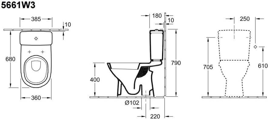 Villeroy & Boch O.Novo combipack duoblok softclose zitting wit