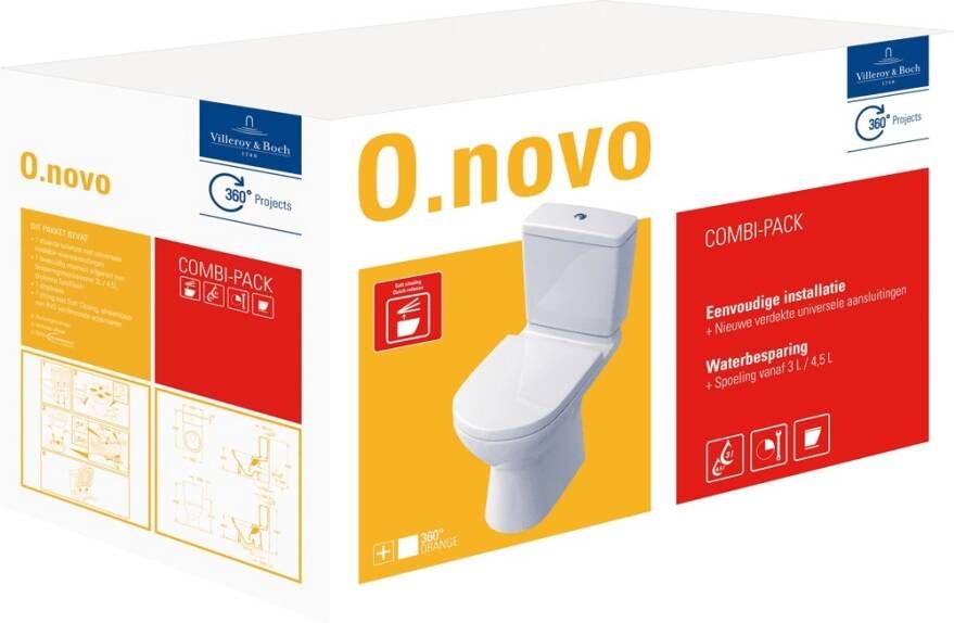 Villeroy & Boch O.Novo combipack duoblok softclose zitting wit