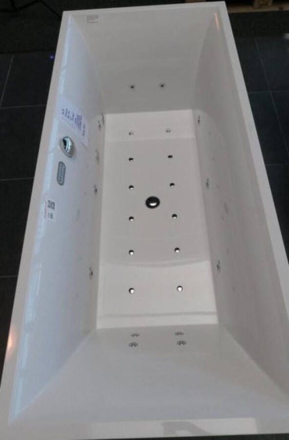 Villeroy & Boch Squaro bubbelbad met Excellent systeem en verlichting 180x80 wit