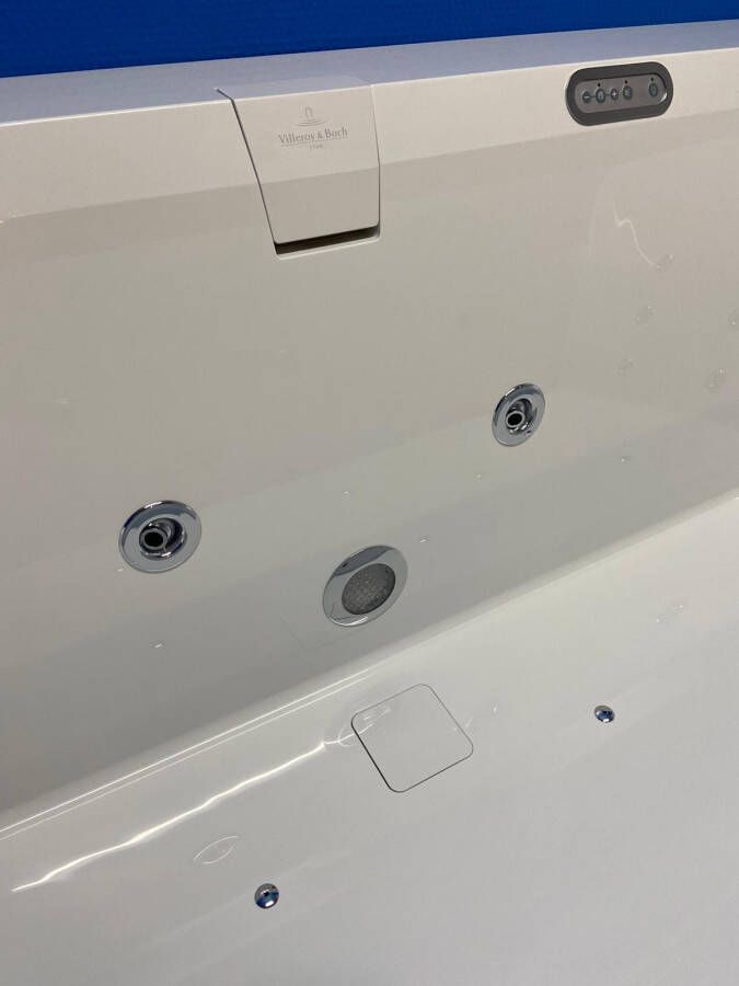 Villeroy & Boch Squaro Edge bubbelbad met Advance systeem 170x75 wit