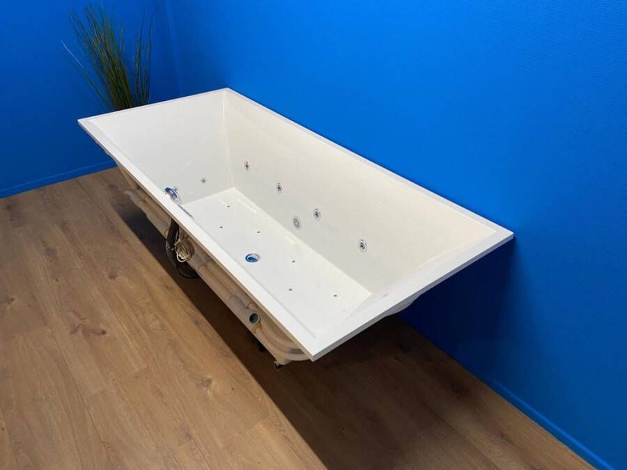 Villeroy & Boch Squaro Slimline bubbelbad met Supreme systeem 180x80 wit