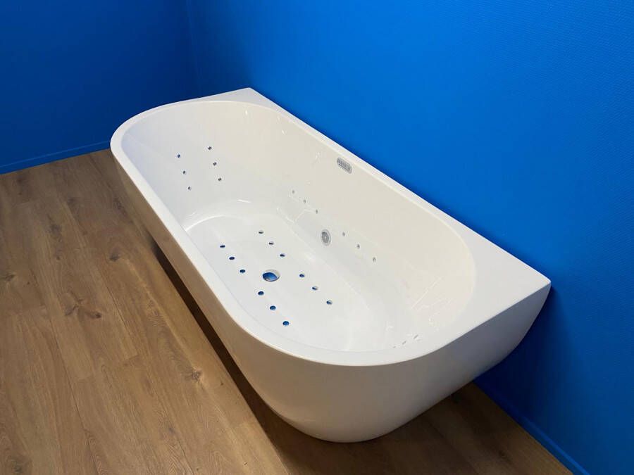 Wiesbaden half vrijstaand bubbelbad Advance systeem 170x75 wit