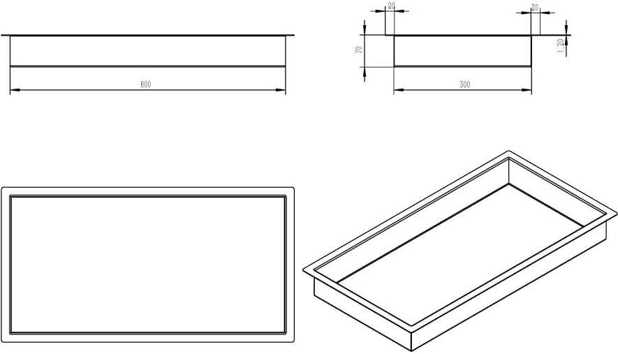 Wiesbaden Demis inbouwnis 30 x 60 x 7 cm mat wit