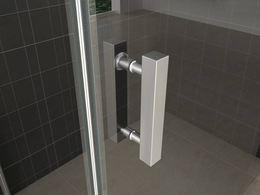 Wiesbaden Vaz nisdeur met vast deel 1100 x 2000 x 8 mm nano helder glas chroom