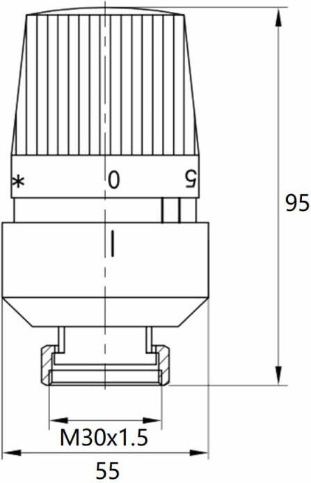 Wiesbaden Riko thermostatisch radiatorventiel axiaal 1 2"x1 5 mat zwart