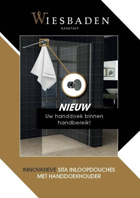 Wiesbaden Sita inloopdouche met handdoekhouder 100x200 cm chroom 8 mm helder glas met Nano coating