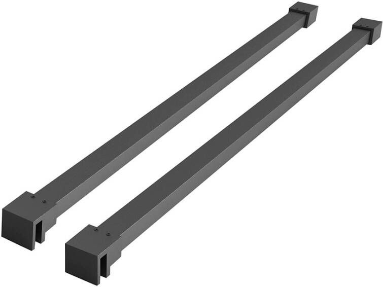 Wiesbaden Slim set stabilisatiestangen 120 cm voor vrijstaande inloopdouches gunmetal