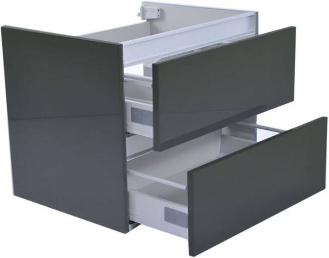 Wiesbaden Vision onderkast 2 laden incl. topblad 60x46cm hoogglans grijs