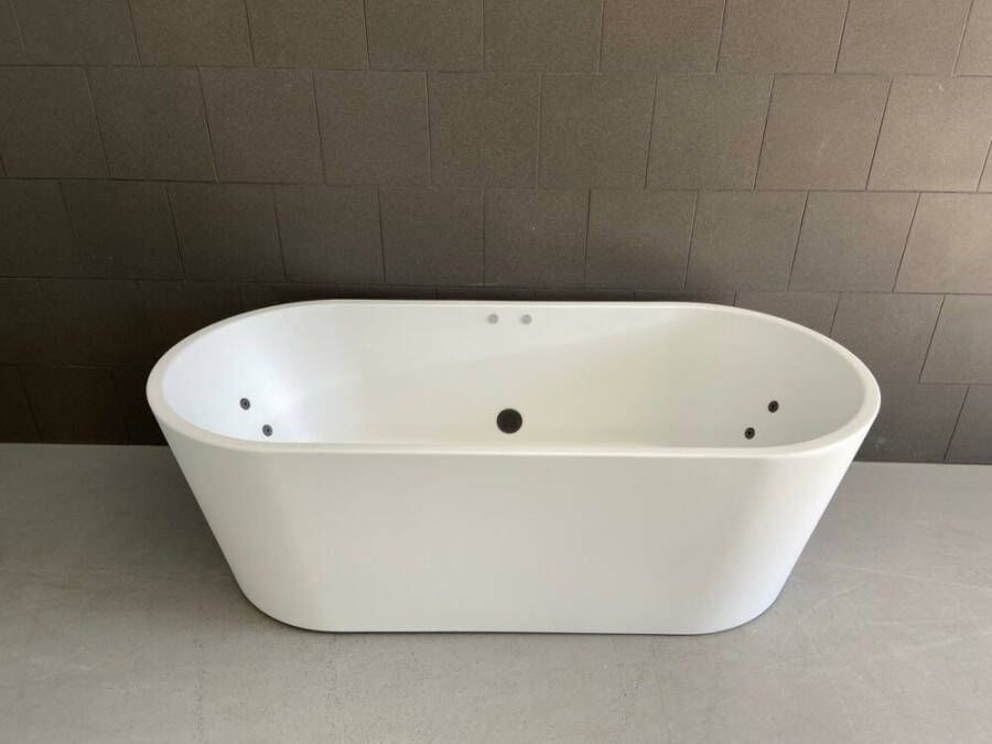 Wiesbaden Vrijstaand bubbelbad 178x80 Libero wit black tinn