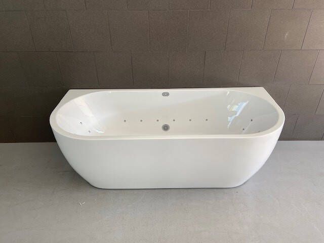 Wiesbaden Wall half vrijstaand bubbelbad met Advance systeem 170x75 wit