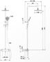 Xenz Duero regendoucheset 123.2cm thermostatisch met handdoucheset chroom Hoogglans DU5412-51 - Thumbnail 2