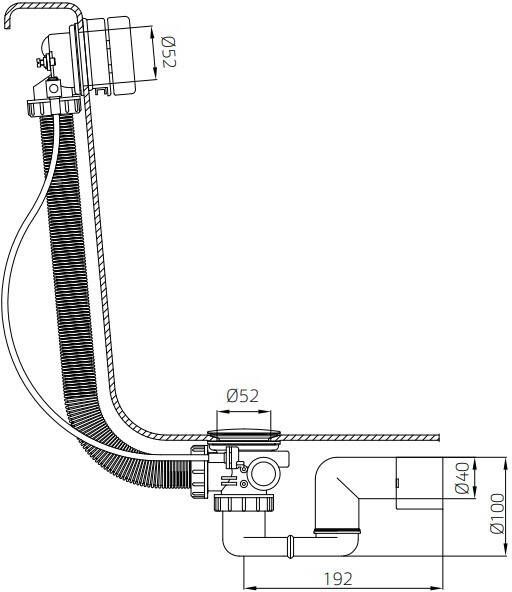 Xenz Beterbad verlengde badafvoer- inloopcombinatie BB122 oud koper