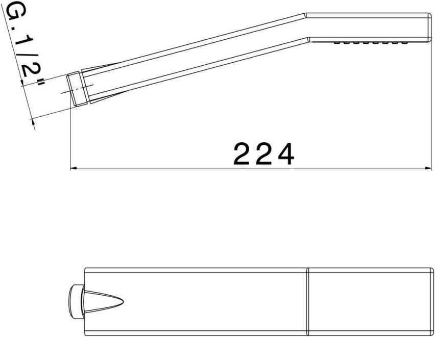 Xenz Handdouche design rechthoekig chroom