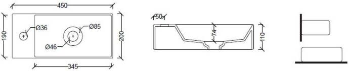 Xenz Rosa fontein 45x20cm mat grijs (inclusief bijpassende clickwaste)