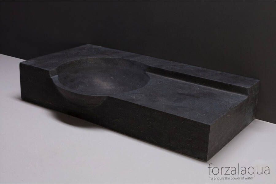 Forzalaqua Laguna rechthoekige wastafel met kraangat 80x40 gezoet graniet