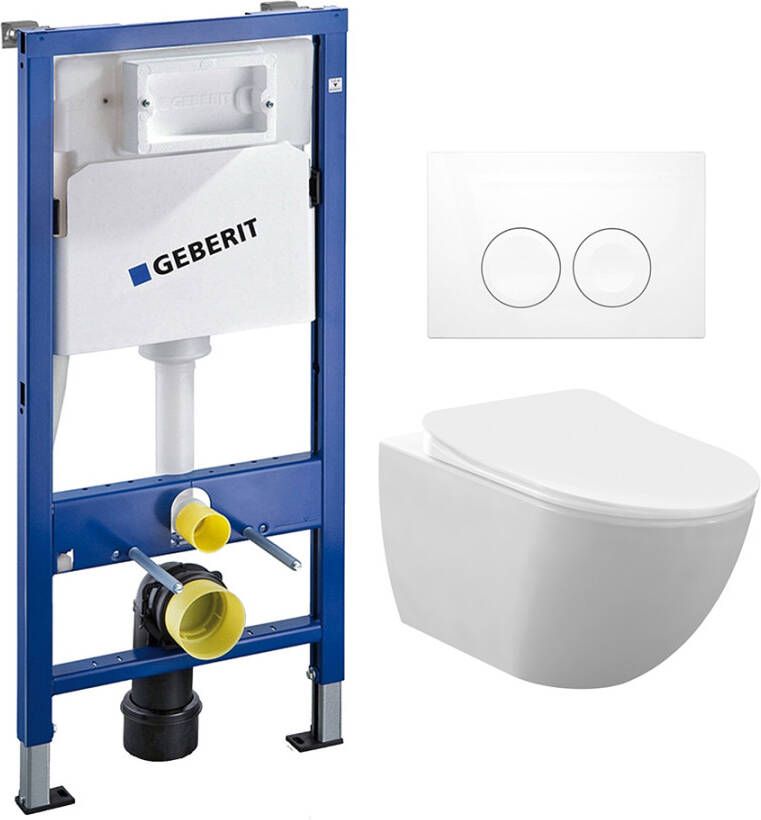 Geberit Complete UP100 set met Neuer Rimfree 1 met bidet sproeier
