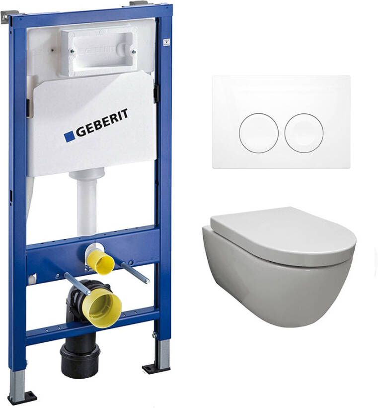 Geberit Complete UP100 set met Neuer Rimfree en Delta drukplaat