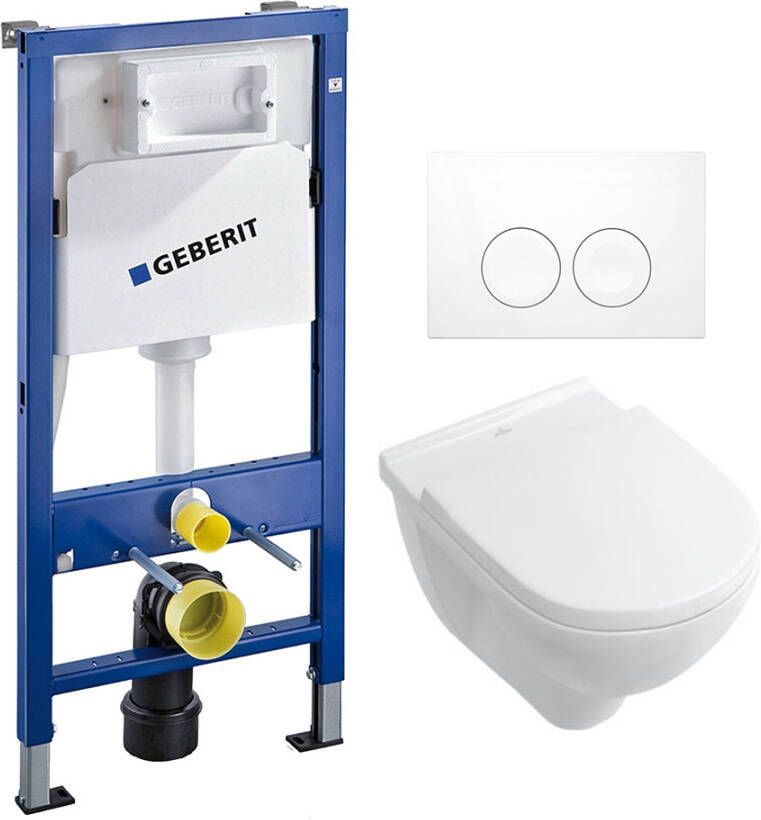 Geberit Complete UP100 set met Villeroy en Boch O. novo en Delta drukplaat