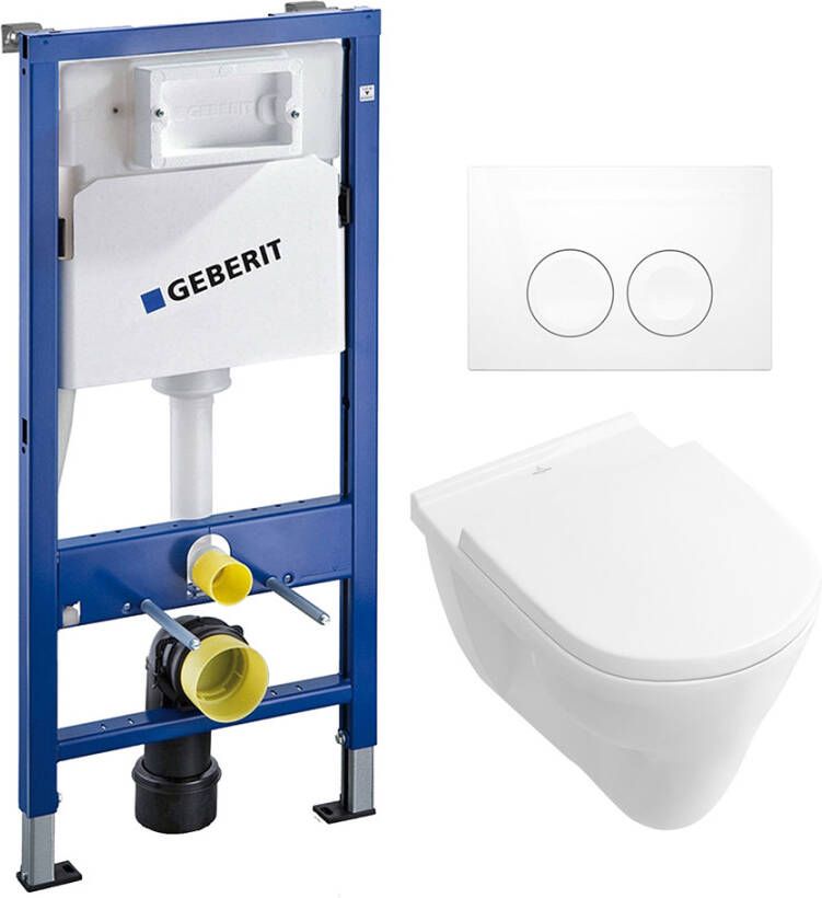 Geberit Complete UP100 set met Villeroy en Boch O. novo Vlakspoel